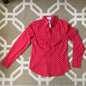 Brand New - Red and White/cream Polka Dot Blouse